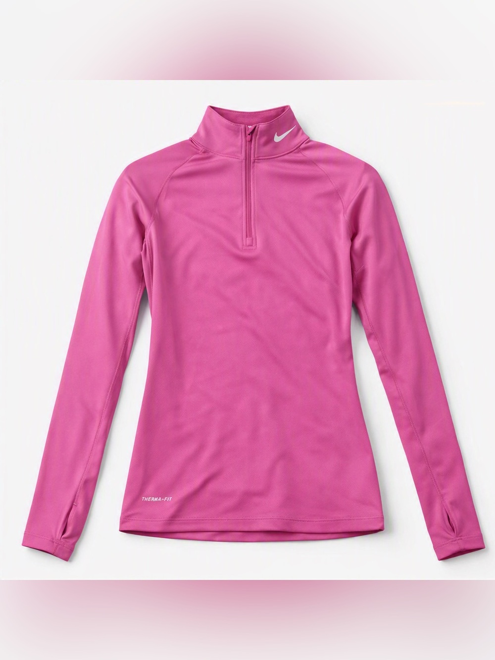 Nike Pink Long-Sleeve Quarter-Zip Swim Top